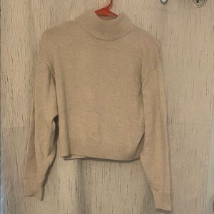 Wilfred Free Aritzia Wool Beige Turtleneck Sweater